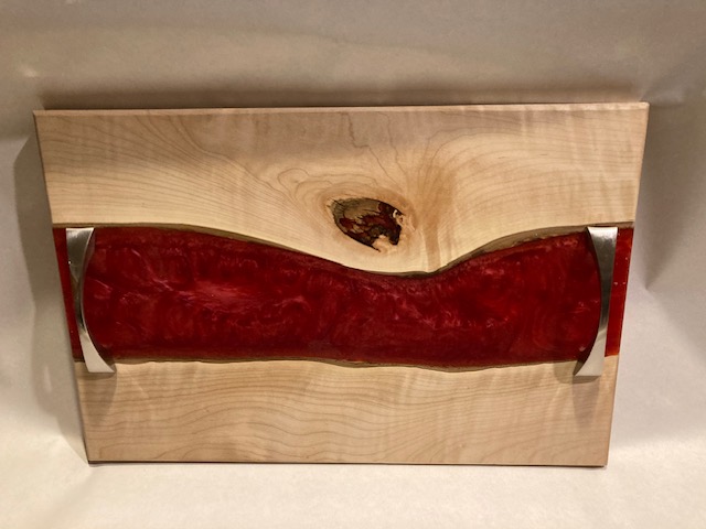 Live Edge Charcuterie Board with Red Epoxy&nbsp;River