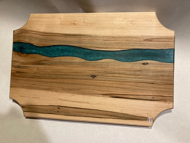 Artisan Serving Board with Blue Epoxy River&nbsp;Design