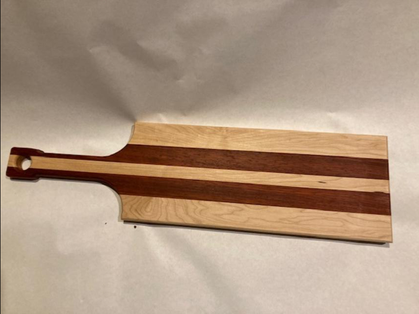 Maple Serving board With Walnut Stripes