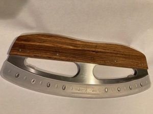 Rocker Pizza Cutting Knife With Wood Handle