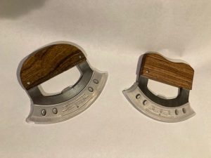 Pair of Ulu Knives with wood handles